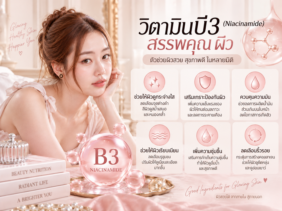 วิตามินบี3 สรรพคุณ ผิว มีประโยชน์อย่างไร