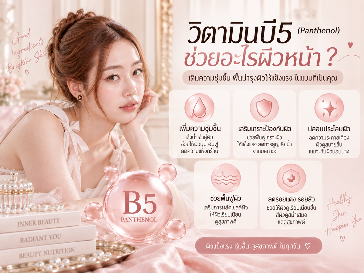 วิตามินบี5 ช่วยอะไรผิวหน้า ควรรู้จัก Vitamin B5 และ Panthenol